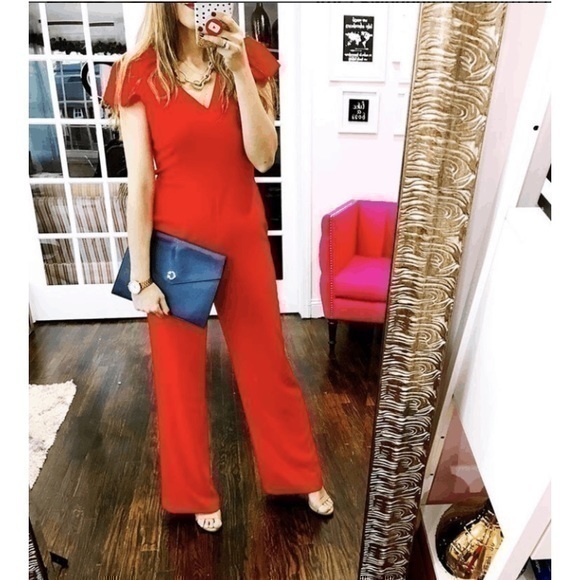 NWT Charles Henry red pant romper medium petite